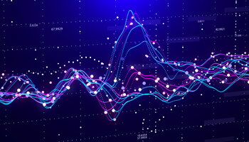 A dashboard of data on a graph.