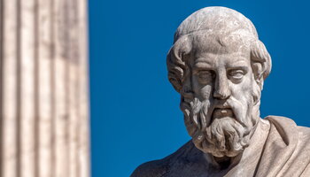 A statue of Plato.