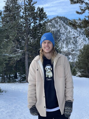 Kevin Crandall in front of a mountain