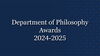 Department of Philosophy Awards